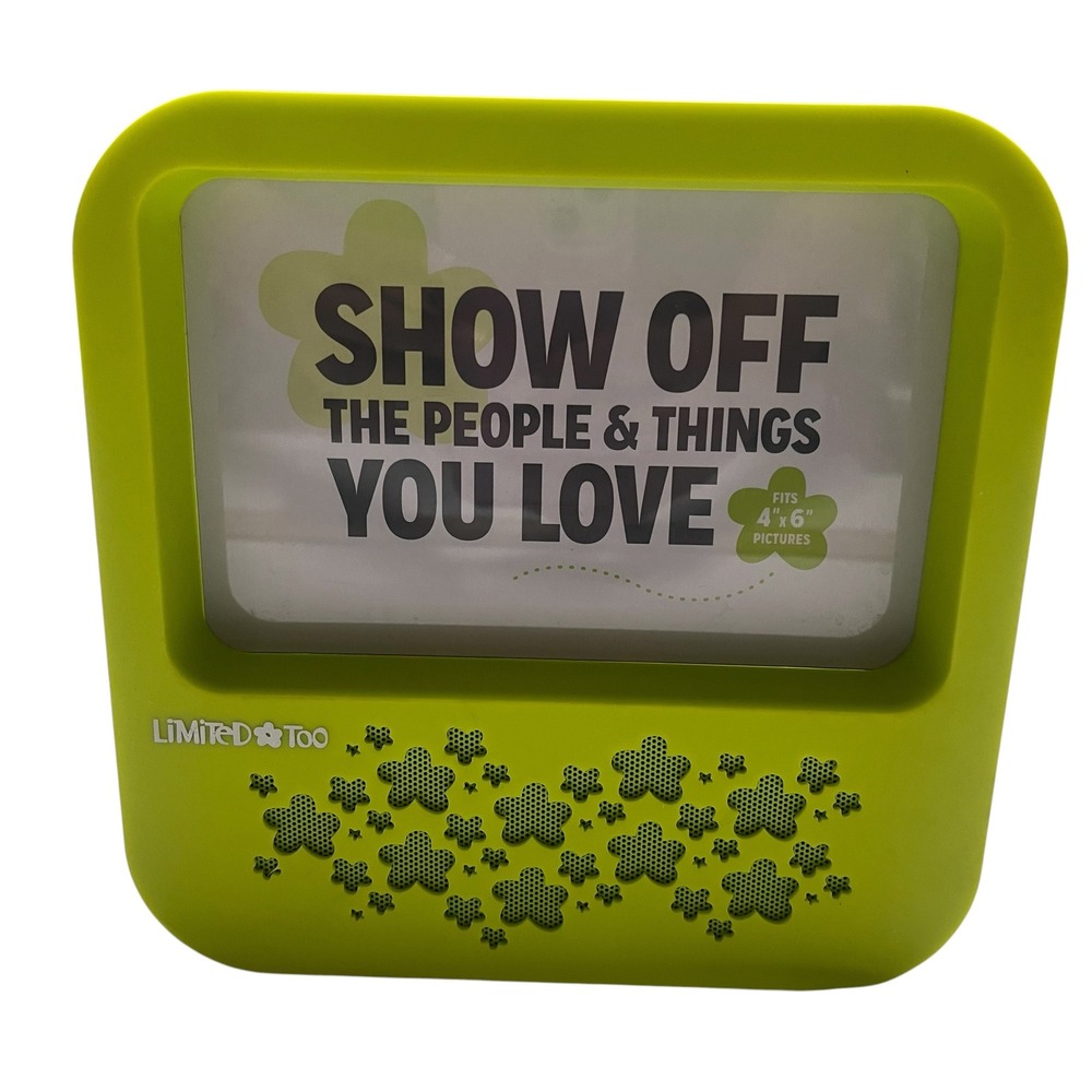 Limited Too Lime Green Picture Frame Speaker 4x6 Flower Y2K Retro Room Decor